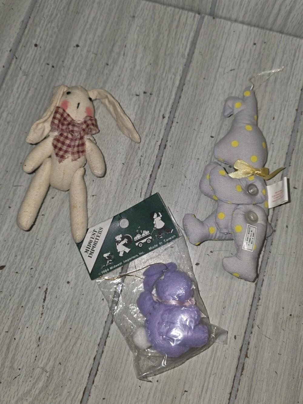 Vtg 1984 Easter Bunny Rabbit Stuffed Crafting Bunnies Articulated Art Supplies